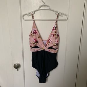 Cupshe pink floral one piece - NWT